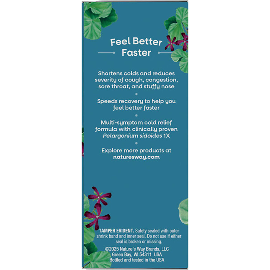 NW584 | Cold Relief Syrup infographic panel listing benefits, multi-symptom formula, speeds recovery, tamper evident - Thumbnail
