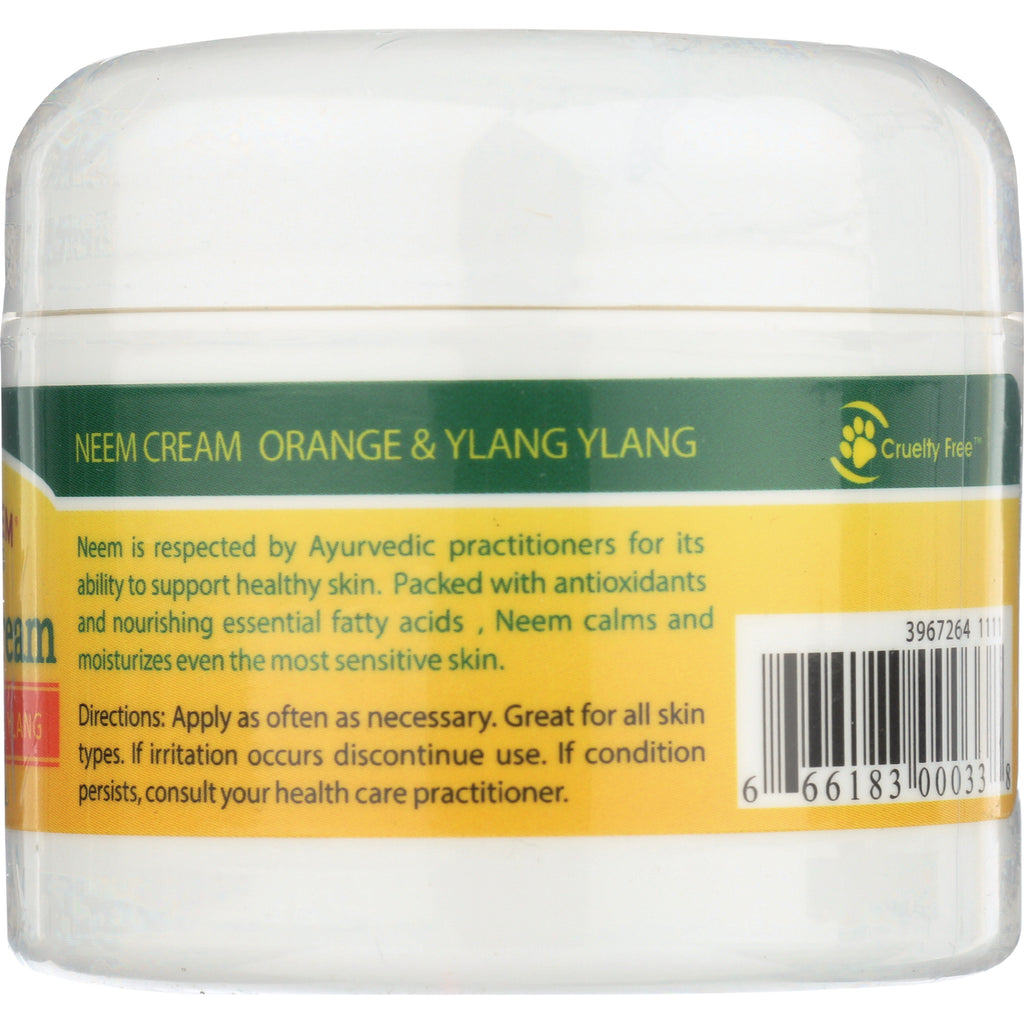 OGX018 | Back label of Neem Cream Orange & Ylang Ylang showing directions text and barcode - Thumbnail