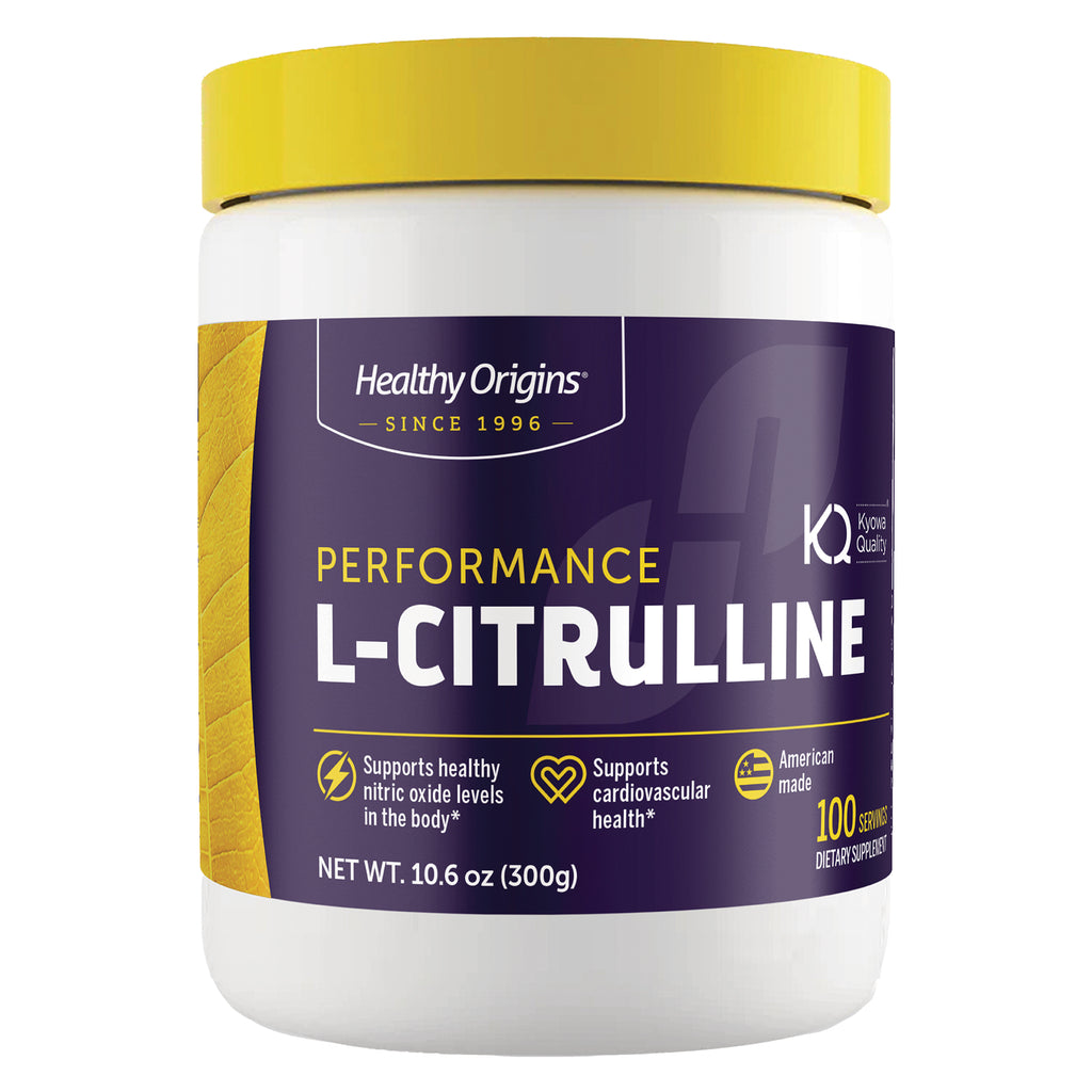 HRG202 | Healthy Origins Performance L-CITRULLINE supplement jar with yellow lid, 10.6 oz label - Thumbnail