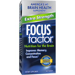 FCL004 | Focus Factor Extra Strength brain supplement box front view, 60 tablets
