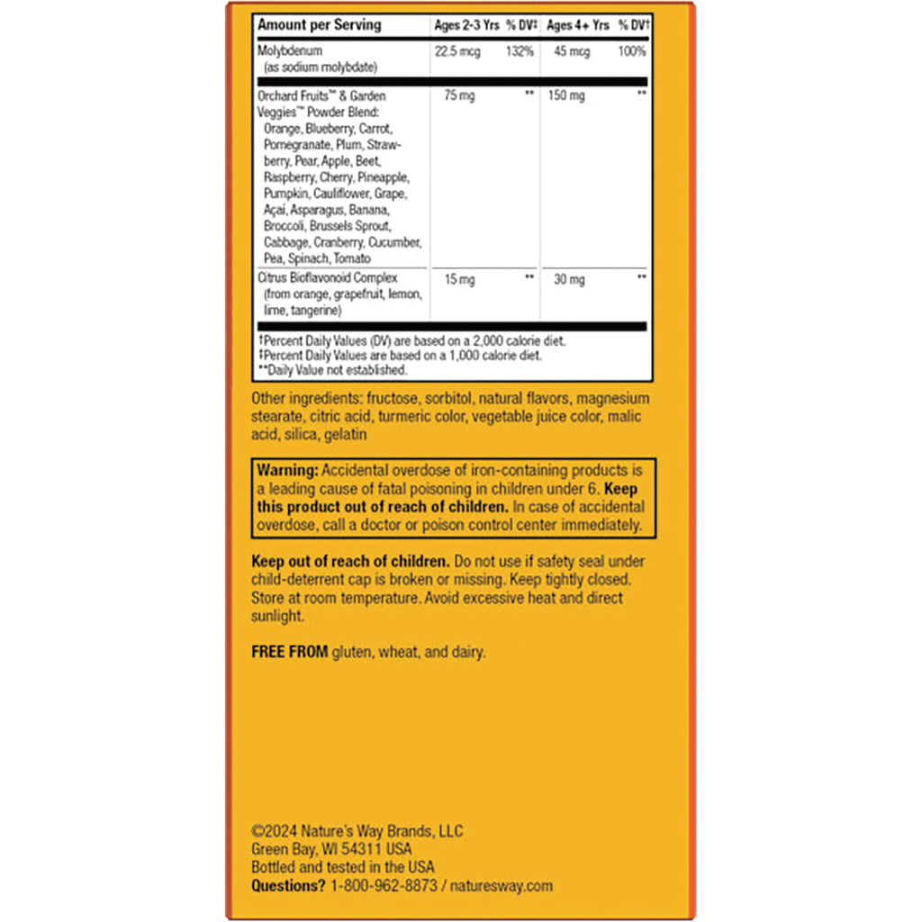 NW800 | Back panel showing supplement facts table, ingredient list, warning box, and manufacturer contact info - Thumbnail