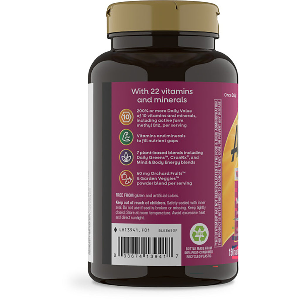 NW1064 | Back label of vitamin and mineral supplement bottle with product details, warnings, and barcode - Thumbnail