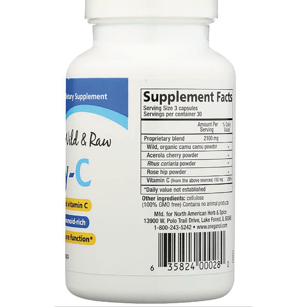 NHS032 | Back of white supplement bottle showing Supplement Facts panel, ingredient list and barcode - Thumbnail