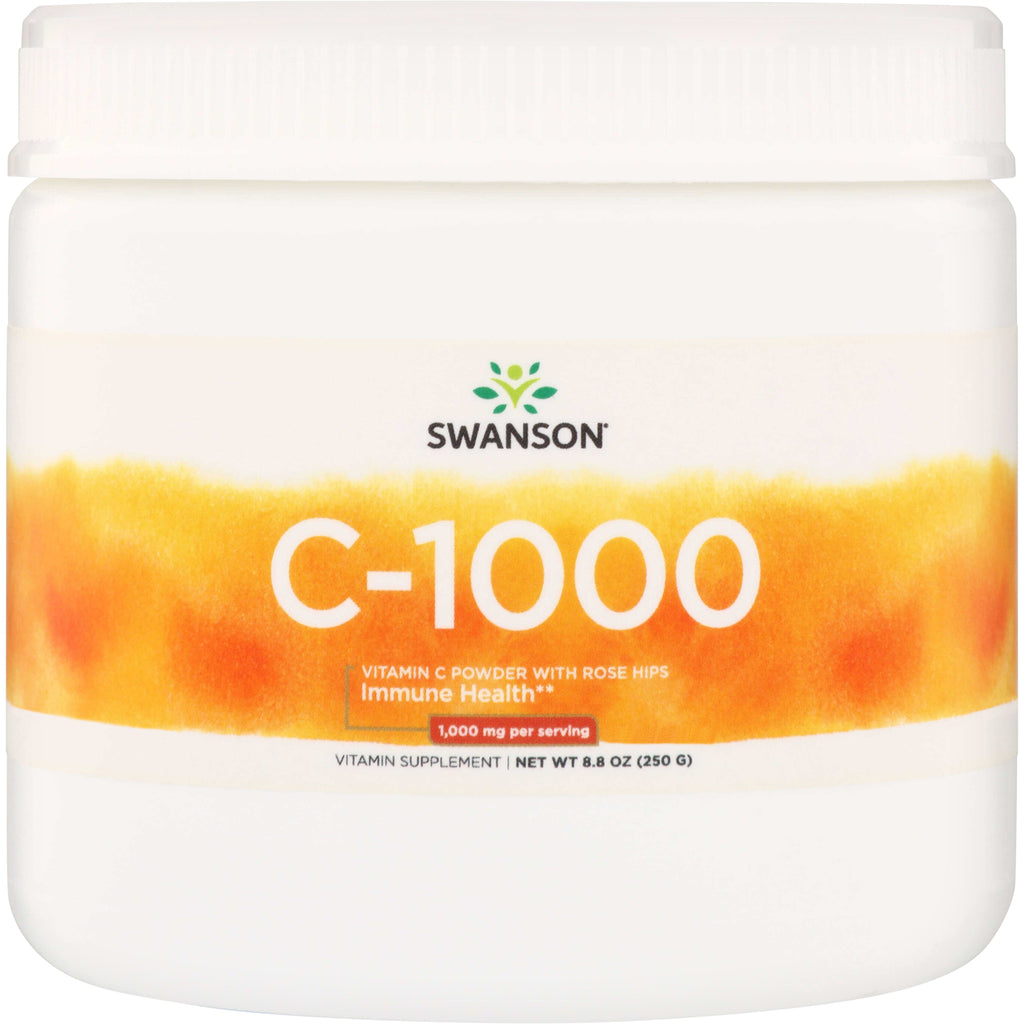 SW942 | Swanson C-1000 Vitamin C powder with rose hips, 1,000 mg per serving, 8.8 oz - Thumbnail
