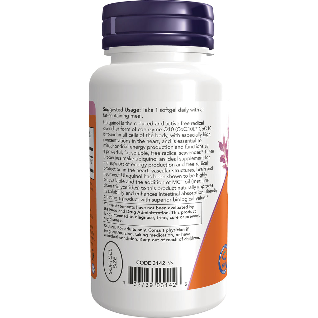 NWF180 | Back label of white supplement bottle showing suggested usage text, caution box, and barcode - Thumbnail