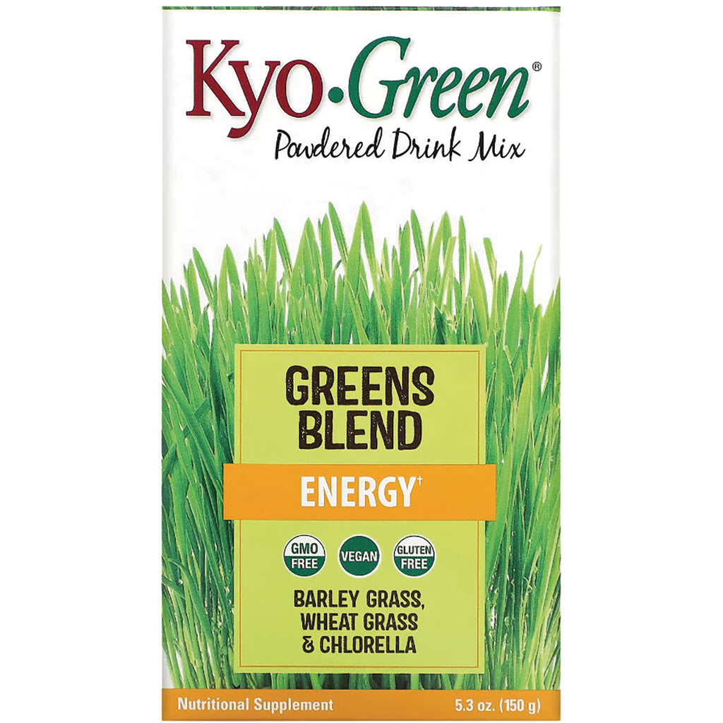 KY027 | Kyo-Green Greens Blend Energy powdered drink mix box labeled barley grass, wheat grass & chlorella - Thumbnail
