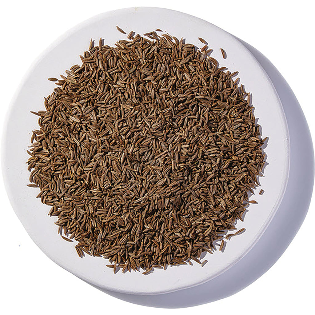 STB024 | Top view of dried caraway seeds on a white plate - Thumbnail