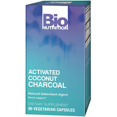 BNN060 | Bio Nutrition Activated Coconut Charcoal dietary supplement front packaging, 90 vegetarian capsules