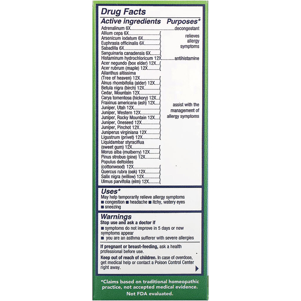 NTB027 | Back panel showing Drug Facts with active ingredients, uses, and warnings for allergy relief - Thumbnail