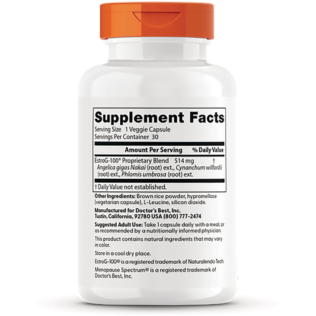 DB198 | Back label with Supplement Facts, ingredients, serving size and manufacturer info on white bottle - Thumbnail