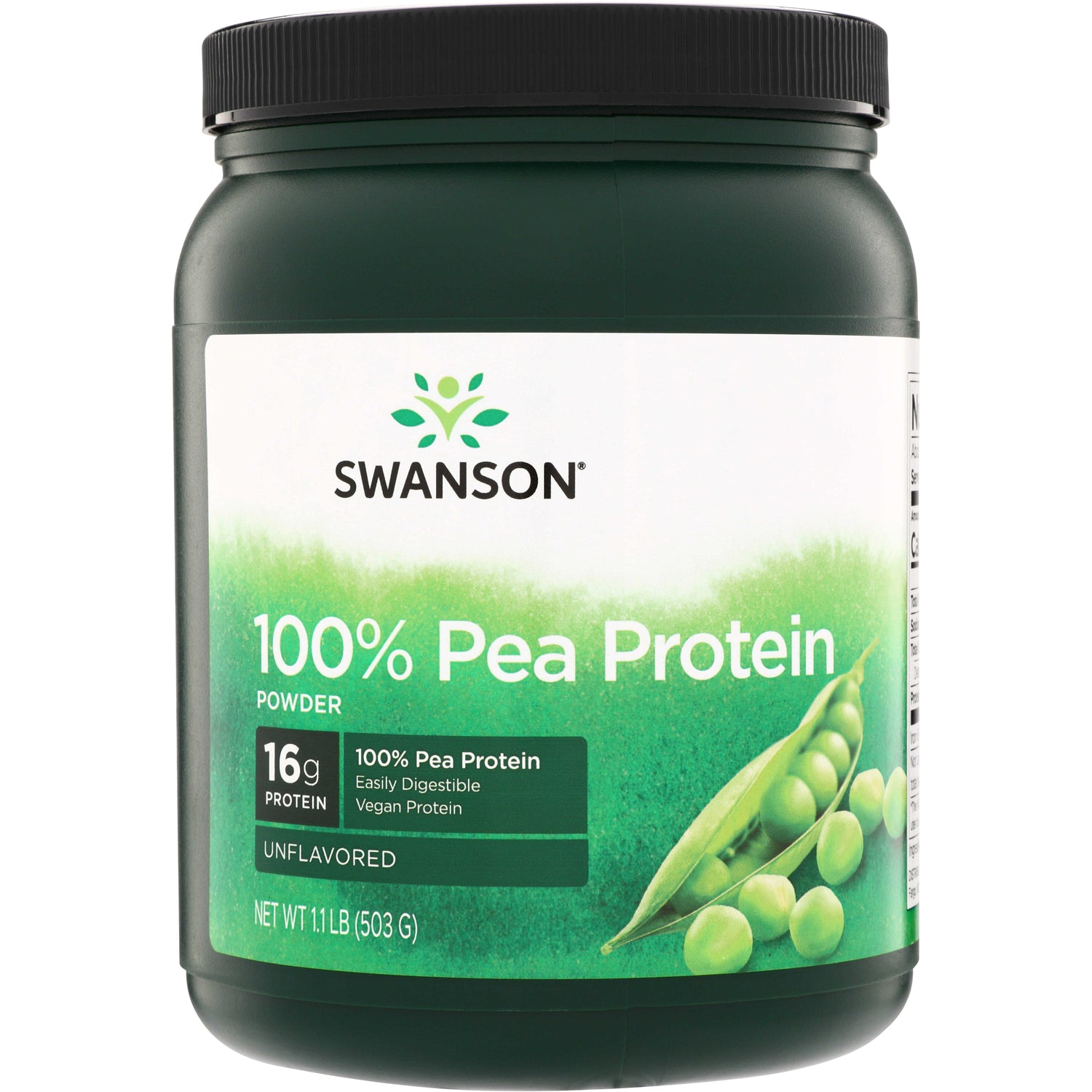 SW1702 | Swanson 100% Pea Protein powder, unflavored, 16g protein per serving