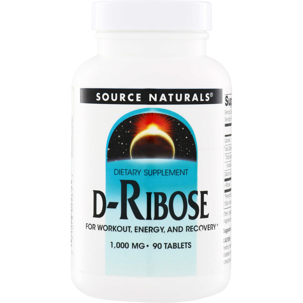 SN197 | Source Naturals D-Ribose dietary supplement, 1,000 mg, 90 tablets - Thumbnail