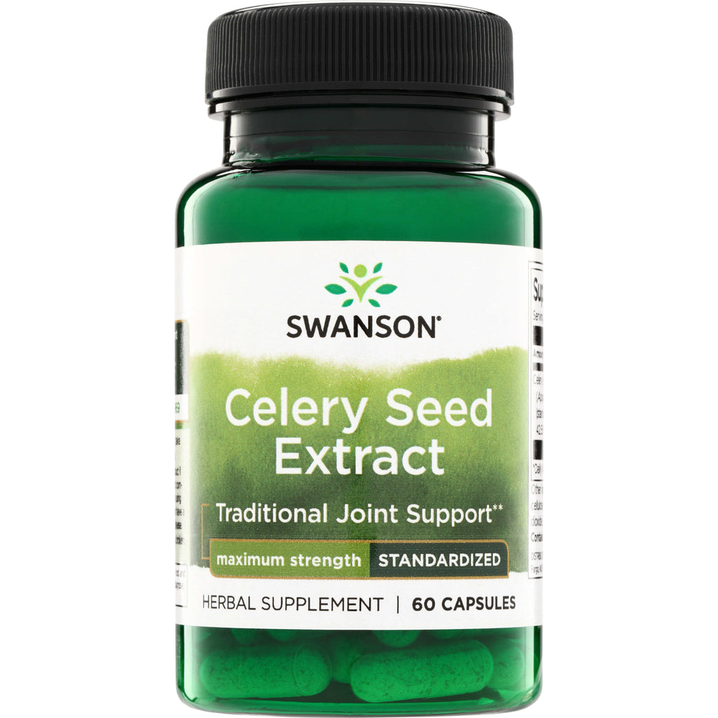 SWH202 | Swanson Celery Seed Extract supplement, Traditional Joint Support, maximum strength standardized, 60 capsules - Thumbnail