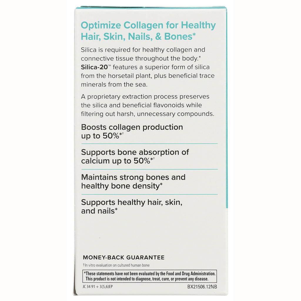 EUR019 | back of supplement box listing benefits for hair, skin, nails, bones and a money-back guarantee - Thumbnail