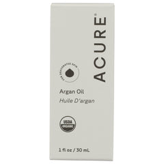 ACR001 | Acure Argan Oil box with USDA Organic seal, text 'Argan Oil Huile D'argan', 1 fl oz / 30 mL