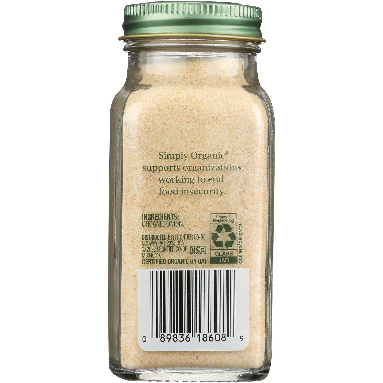 SMP030 | Back label of Simply Organic organic onion with ingredients, recycling info, and barcode