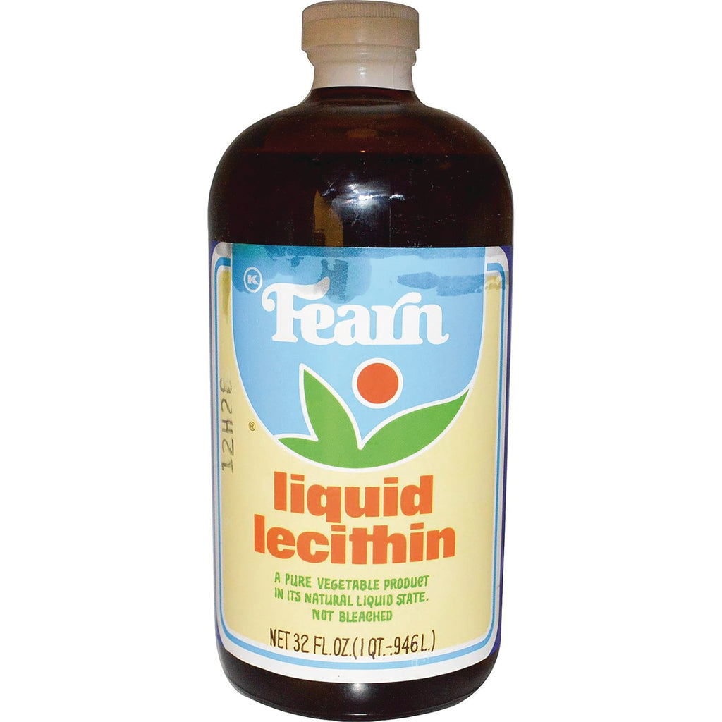 FRN002 | Bottle labeled Fearn liquid lecithin 32 fl oz, brown bottle with beige cap - Thumbnail