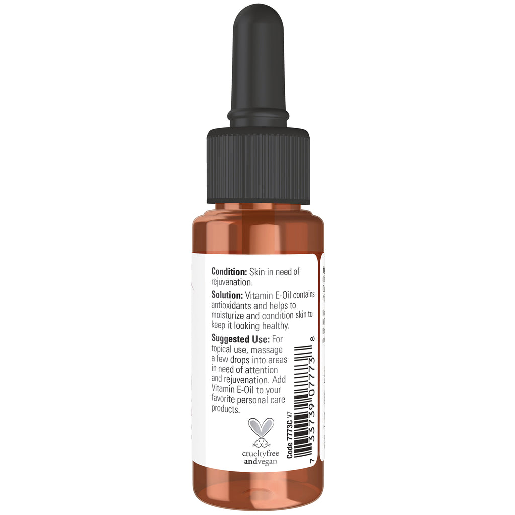 NWF1406 | Back of amber dropper bottle showing suggested use and product text, barcode, cruelty free and vegan icon - Thumbnail