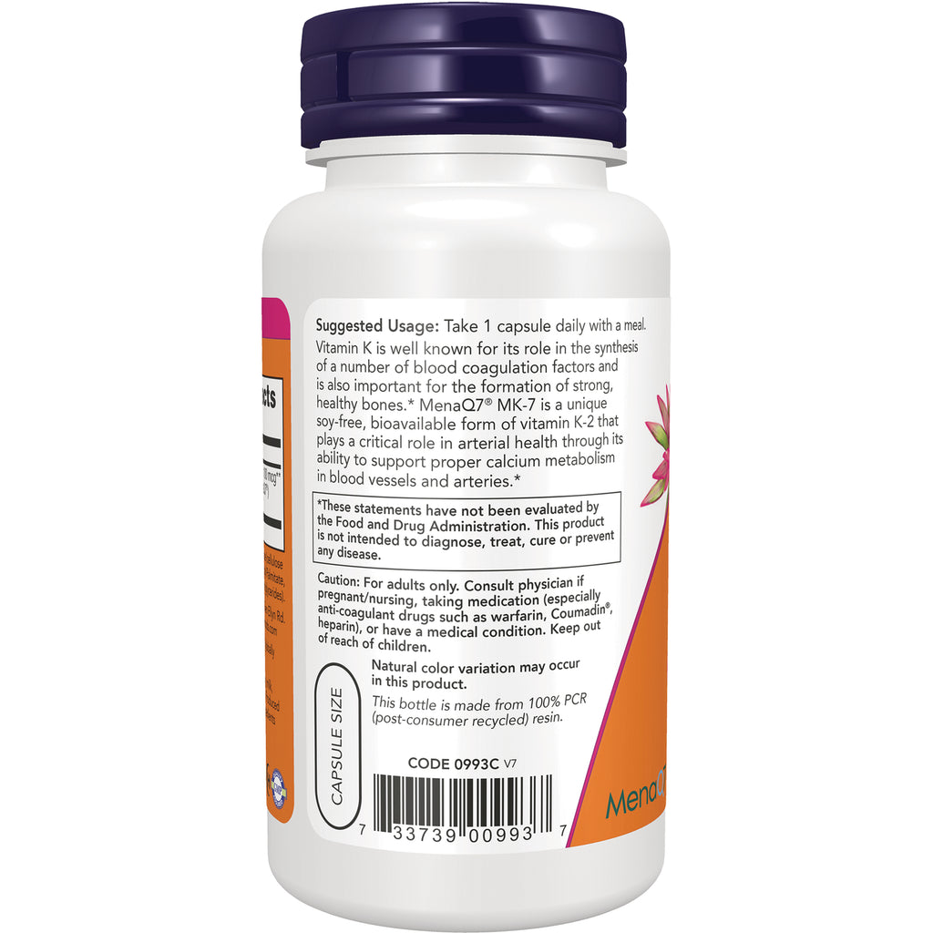 NWF1367 | Back label of white supplement bottle showing suggested usage, caution, barcode, and capsule size - Thumbnail