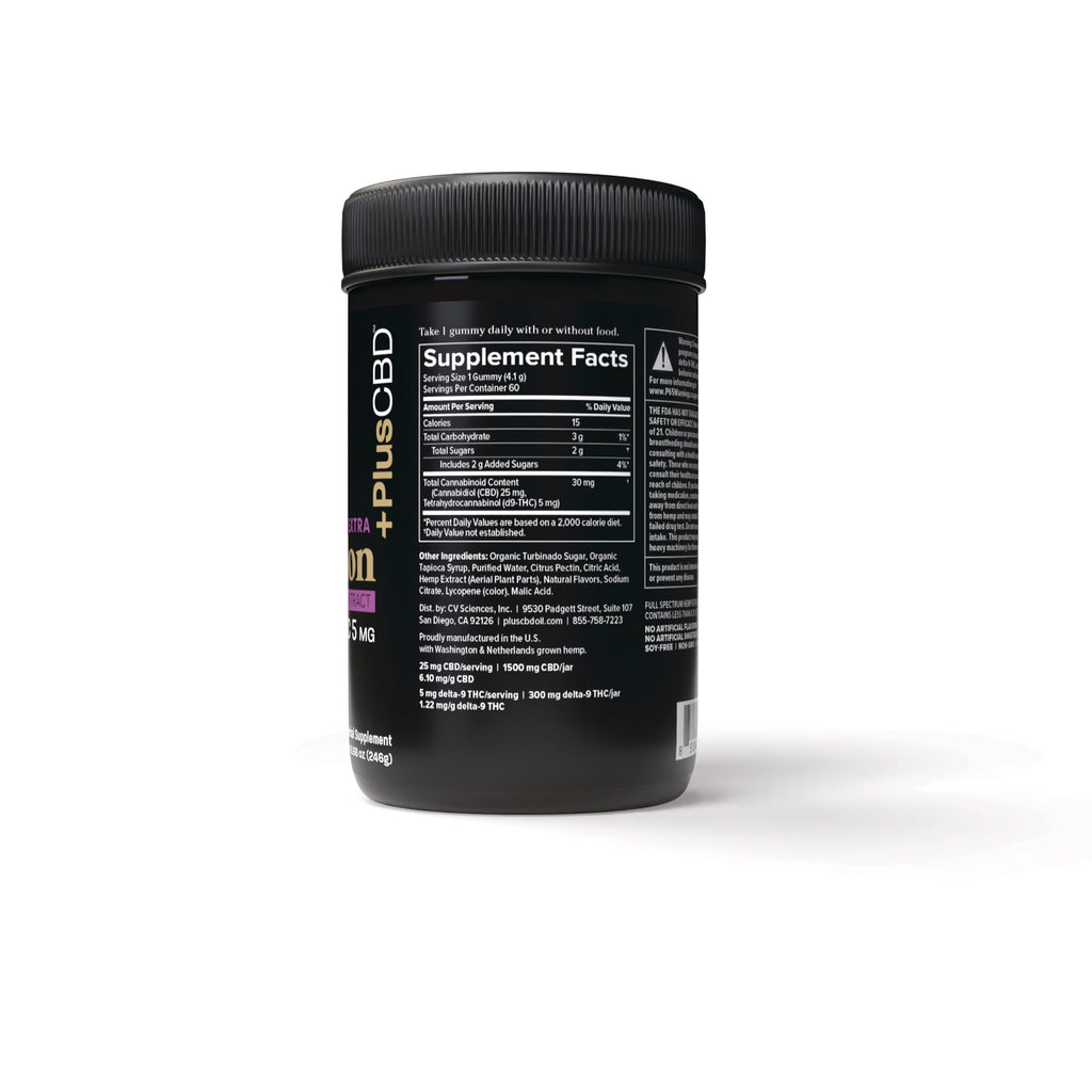 CV052 | Back of black supplement jar with nutrition facts, warning panel and barcode - Thumbnail