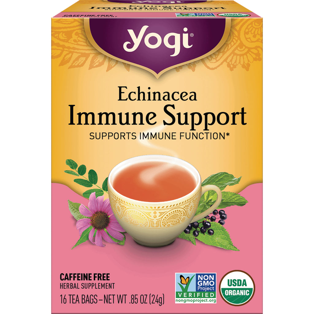 AHW021 | Yogi Echinacea Immune Support tea, caffeine free, 16 tea bags, Non-GMO Project Verified, USDA Organic - Thumbnail