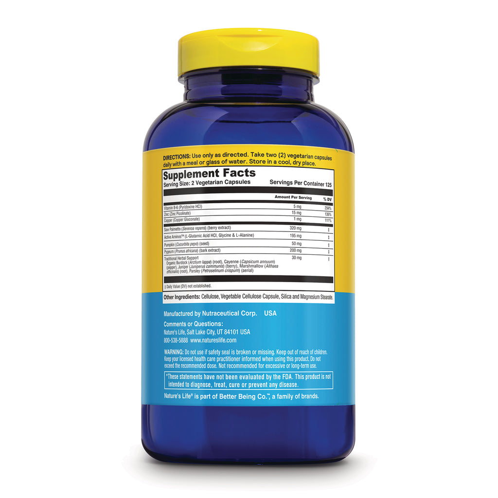 NSL020 | Back label showing Supplement Facts, directions, ingredients, and manufacturer contact info - Thumbnail