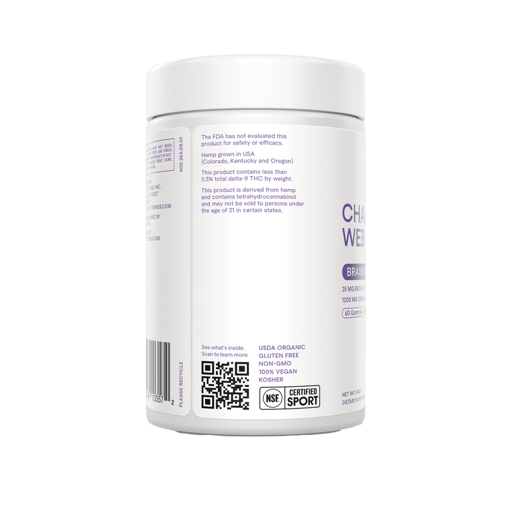 RE003 | Back of white supplement jar showing QR code, barcode, certifications and small regulatory text - Thumbnail