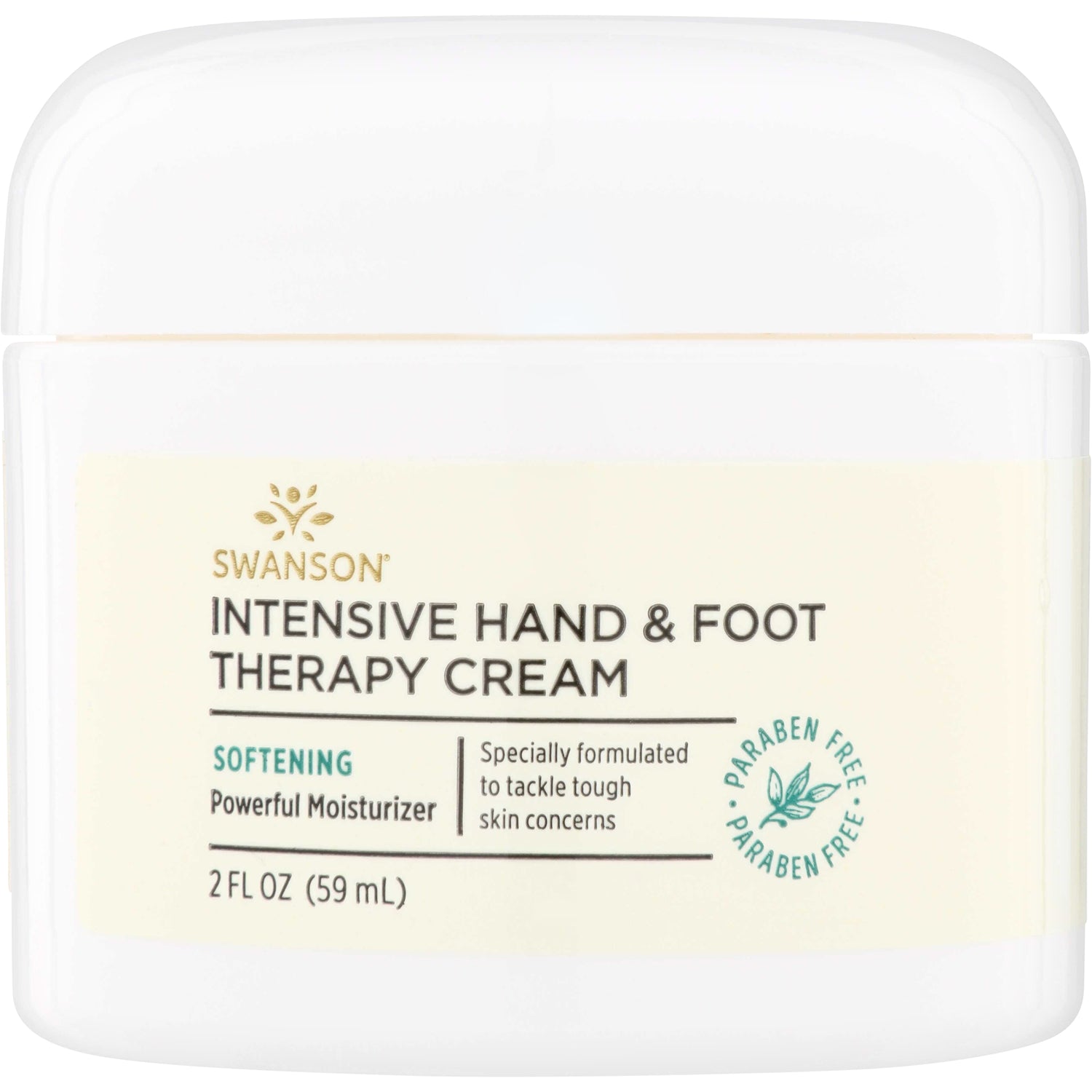 SW1467 | Swanson Intensive Hand & Foot Therapy Cream jar, softening moisturizer, paraben free, 2 fl oz (59 mL)