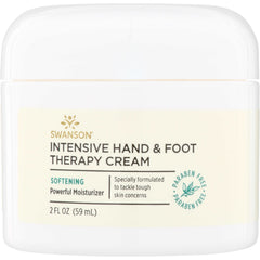 SW1467 | Swanson Intensive Hand & Foot Therapy Cream jar, softening moisturizer, paraben free, 2 fl oz (59 mL)