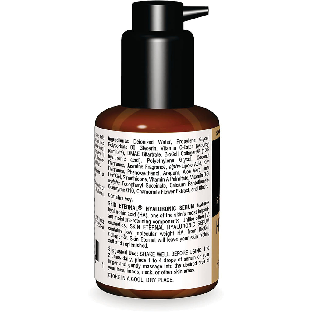 SN173 | Skin Eternal Hyaluronic Serum back label with ingredients, directions, and storage information - Thumbnail