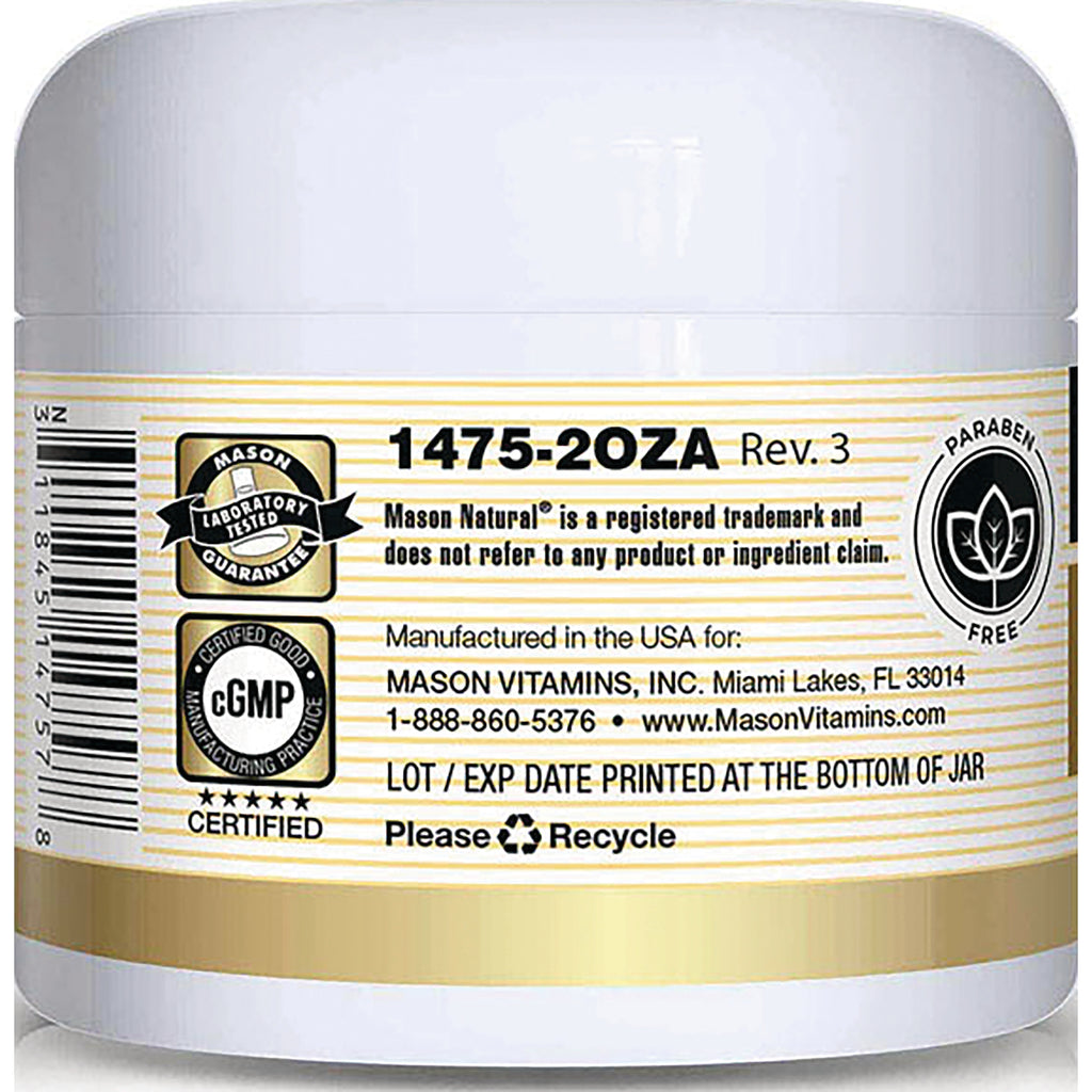 MSN044 | Back label of white supplement jar with barcode, manufacturer info, LOT / EXP DATE PRINTED AT THE BOTTOM OF JAR and certification logos - Thumbnail