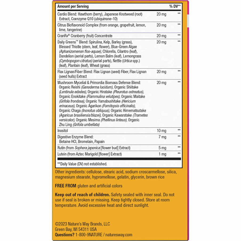 NW709 | Back panel with supplement facts, ingredient list and warnings on orange packaging - Thumbnail
