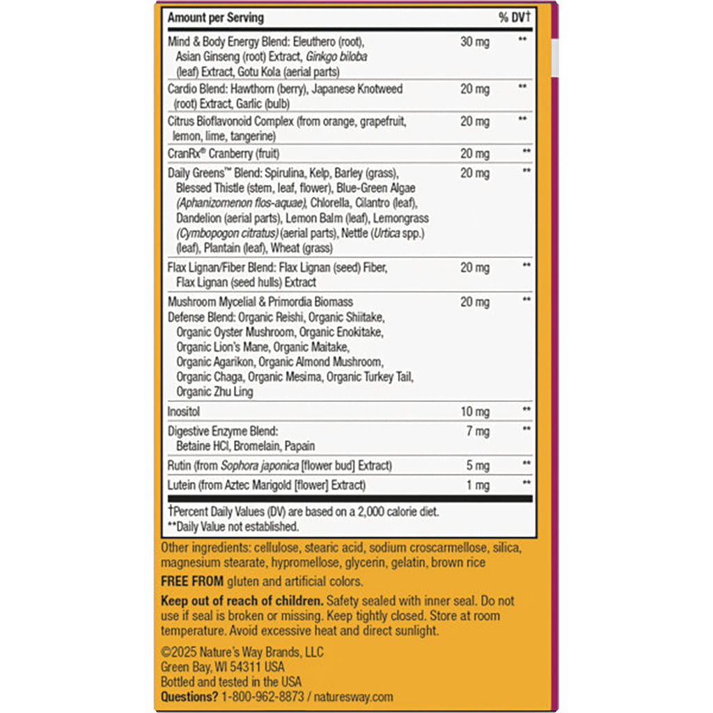 NW709 | Back panel with supplement facts, ingredient list and warnings on orange packaging - Thumbnail