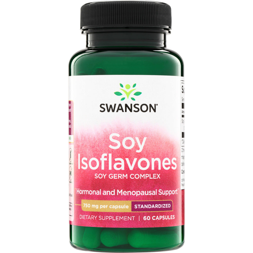 SW1559 | Swanson Soy Isoflavones, Soy Germ Complex, Hormonal and Menopausal Support, 750 mg per capsule, 60 capsules - Thumbnail