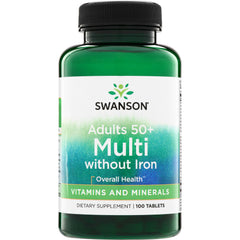 SW918 | Swanson Adults 50+ Multi without Iron, vitamins and minerals, 100 tablets