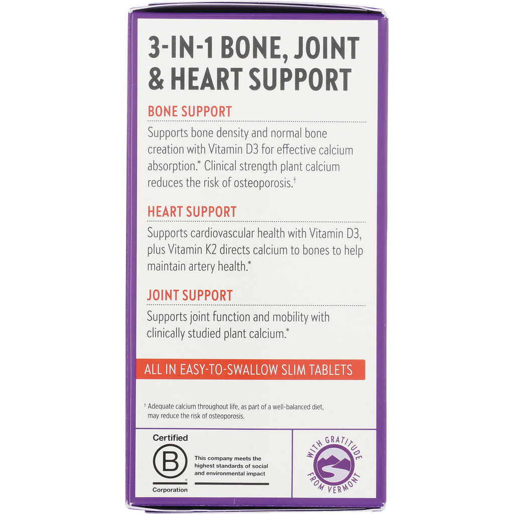 NWC258 | product infographic listing 3-in-1 bone, joint & heart support benefits, all in easy-to-swallow slim tablets - Thumbnail