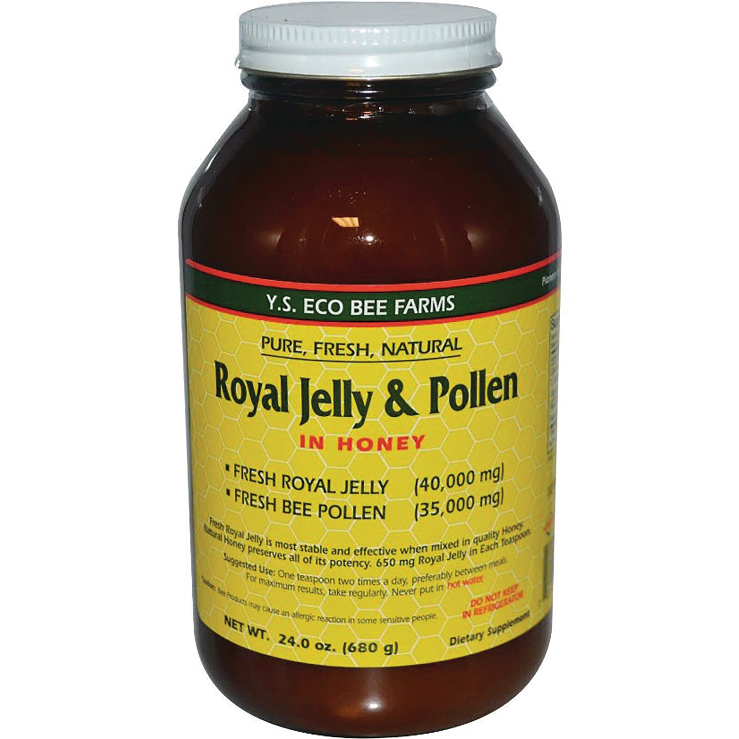 YS050 | Y.S. Eco Bee Farms Royal Jelly & Pollen in Honey, 24 oz jar