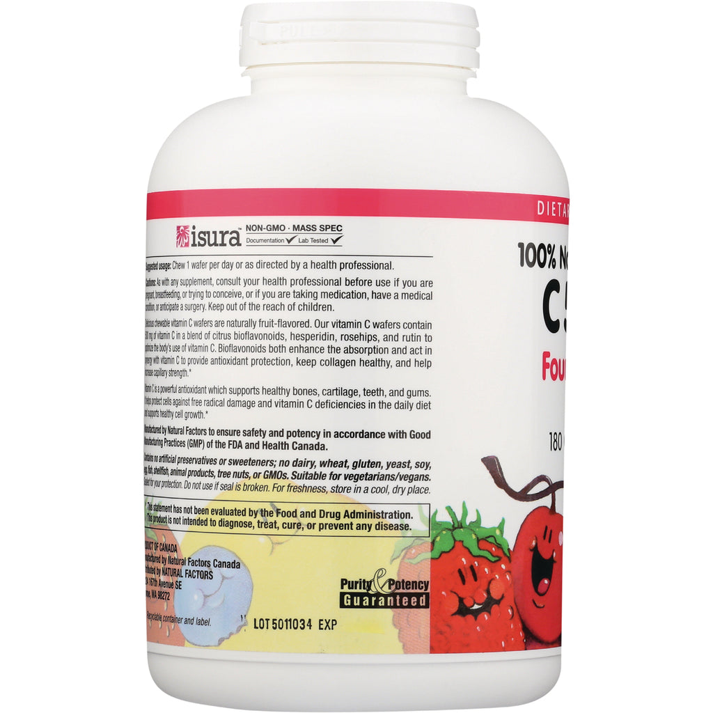 NFC092 | bottle back label showing product information panel and colorful fruit illustrations - Thumbnail