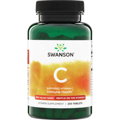 SW948 | Swanson Buffered Vitamin C tablets, Immune Health, 500 mg per tablet, gentle on the stomach, 250 tablets