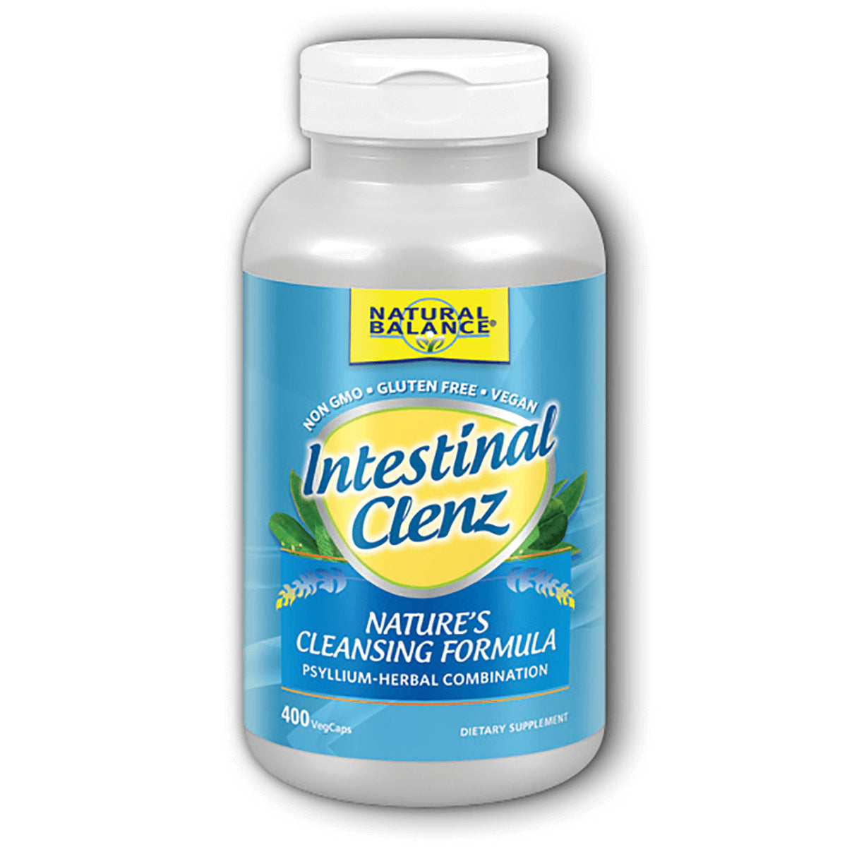 AGA003 | Natural Balance Intestinal Clenz supplement bottle, Nature's Cleansing Formula, 400 VegCaps