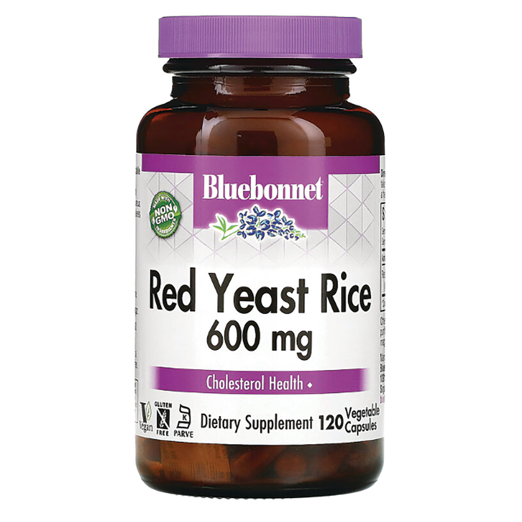 BLU111 | Bluebonnet Red Yeast Rice 600 mg brown supplement bottle labeled Dietary Supplement 120 vegetable capsules - Thumbnail