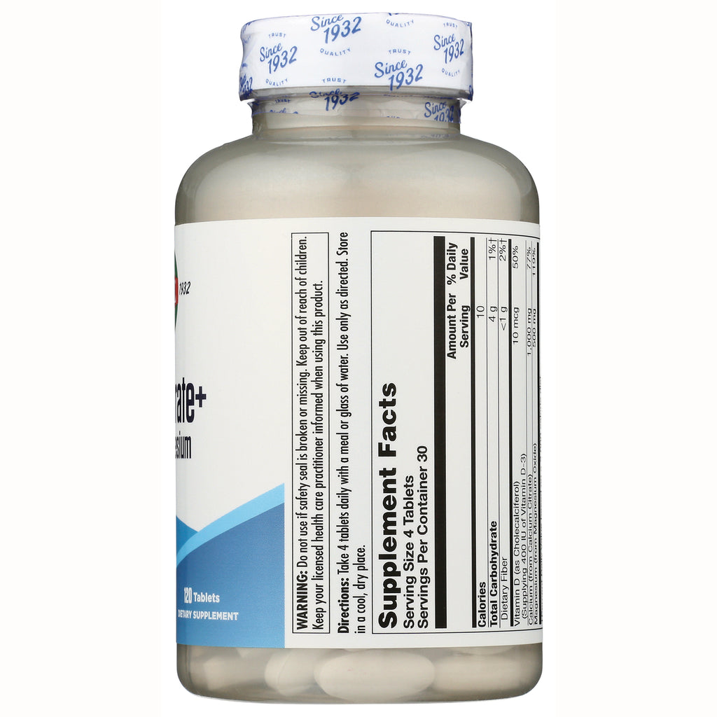 KL510 | back of supplement bottle showing Supplement Facts panel and visible white tablets - Thumbnail