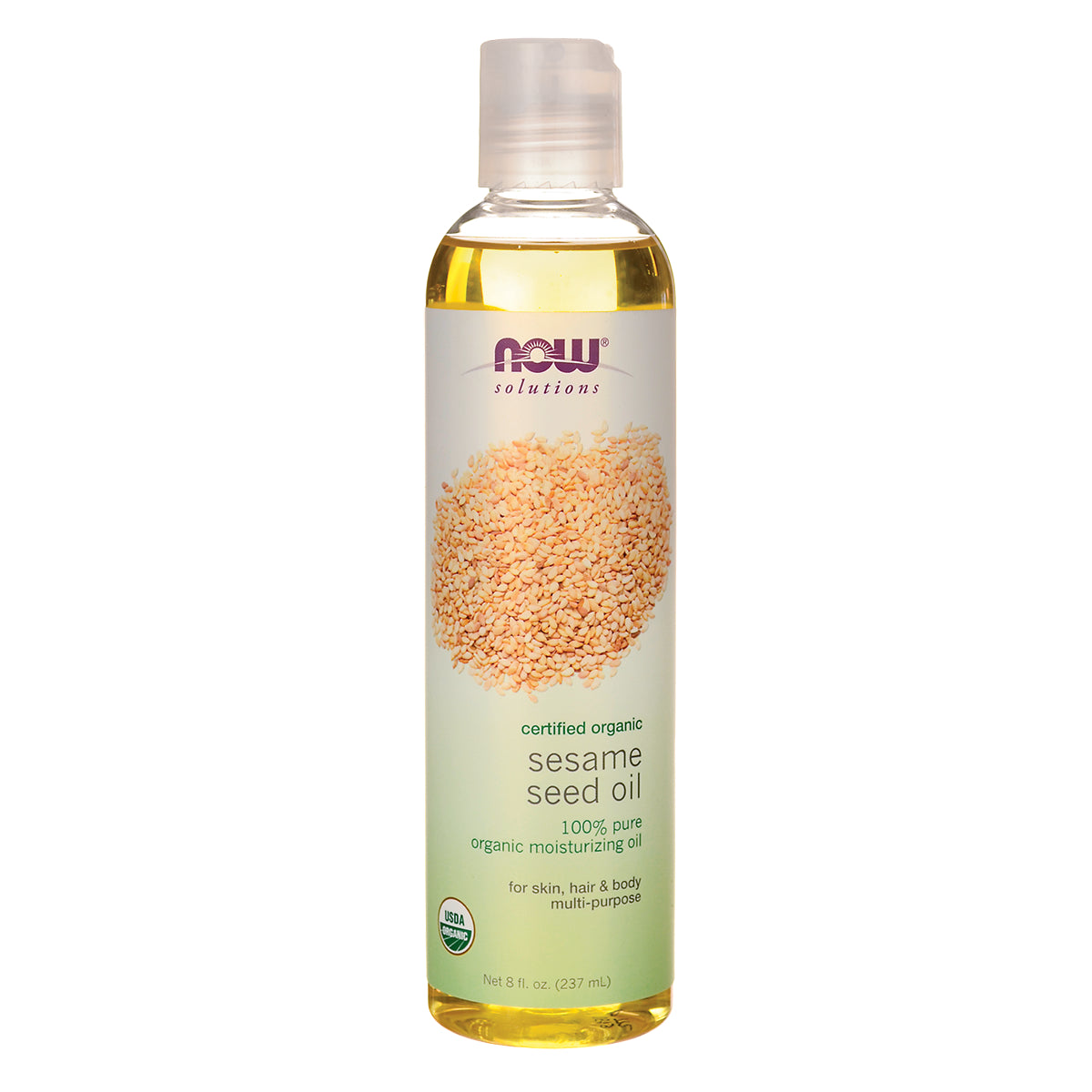 NWF1280 | NOW Solutions sesame seed oil 100% pure organic moisturizing oil bottle 8 fl oz