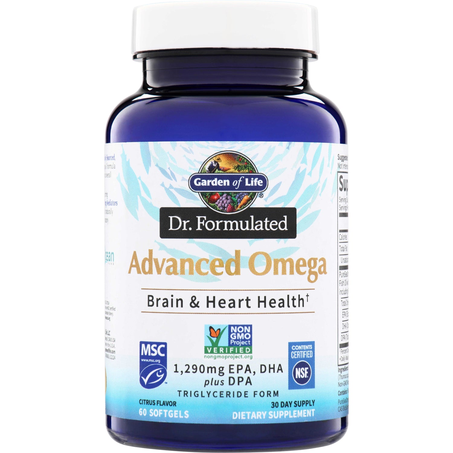 GLF321 | Garden of Life Dr. Formulated Advanced Omega Brain & Heart Health, 60 softgels