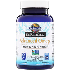GLF321 | Garden of Life Dr. Formulated Advanced Omega Brain & Heart Health, 60 softgels