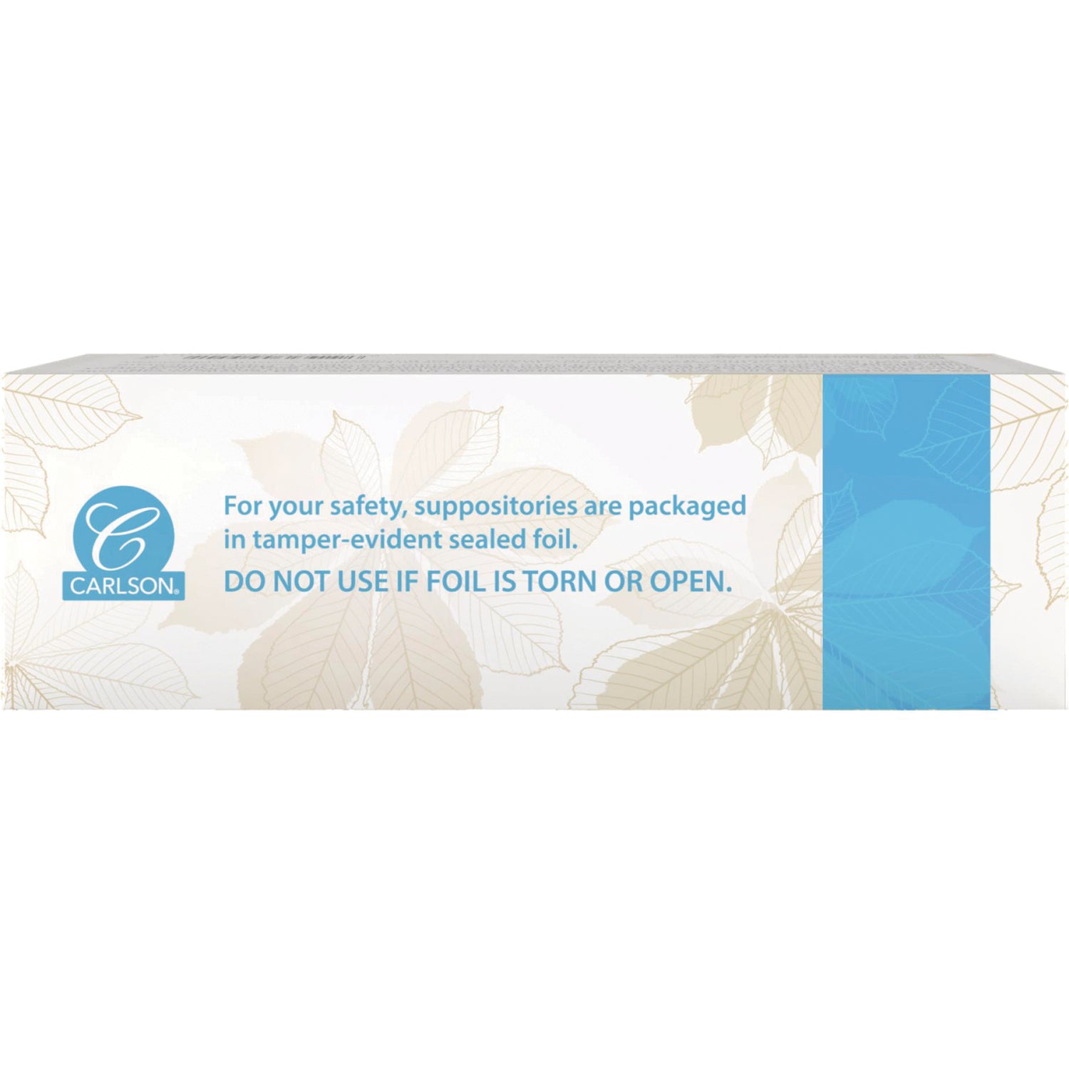 CSN003 | Back panel with Carlson logo and safety warning DO NOT USE IF FOIL IS TORN OR OPEN