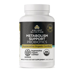 ATN133 | Ancient Nutrition Metabolism Support Probiotics bottle, Regenerative Organic Certified, 60 capsules