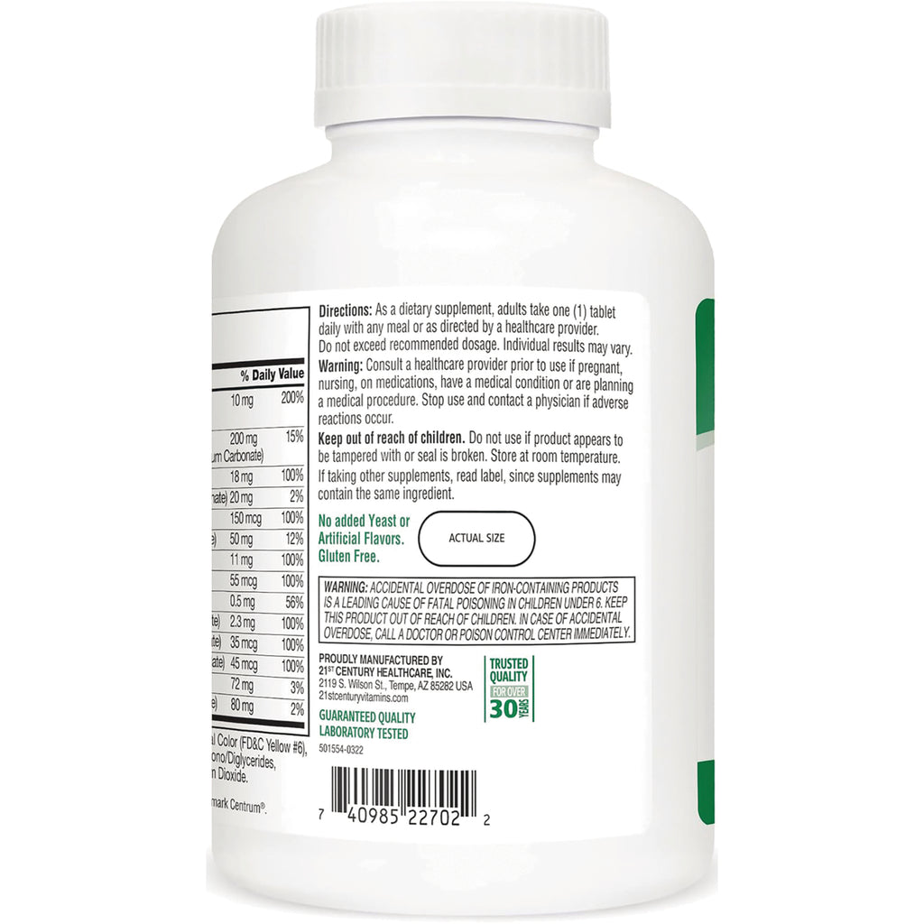 CNT143 | White supplement bottle back label showing supplement facts, directions, warnings, and barcode - Thumbnail