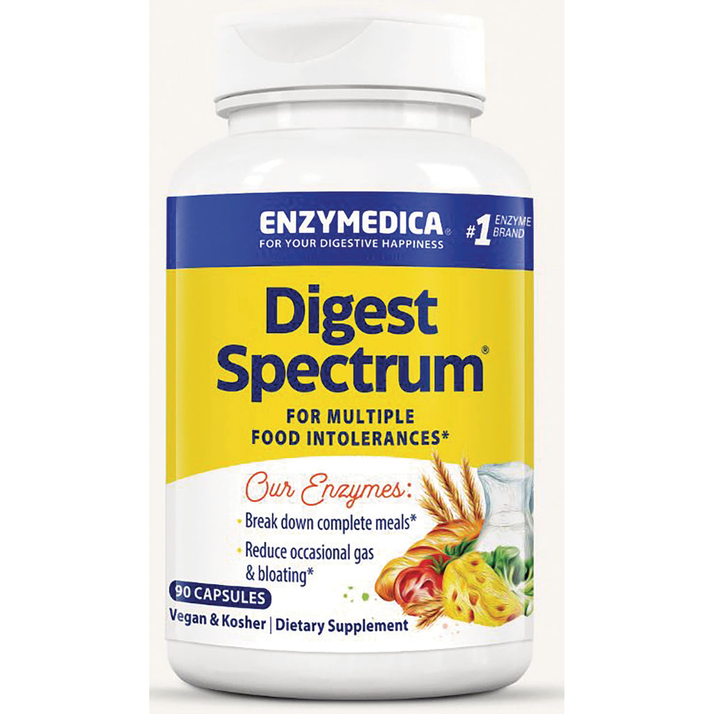 EMD049 | Enzymedica Digest Spectrum bottle label for multiple food intolerances, 90 capsules dietary supplement - Thumbnail