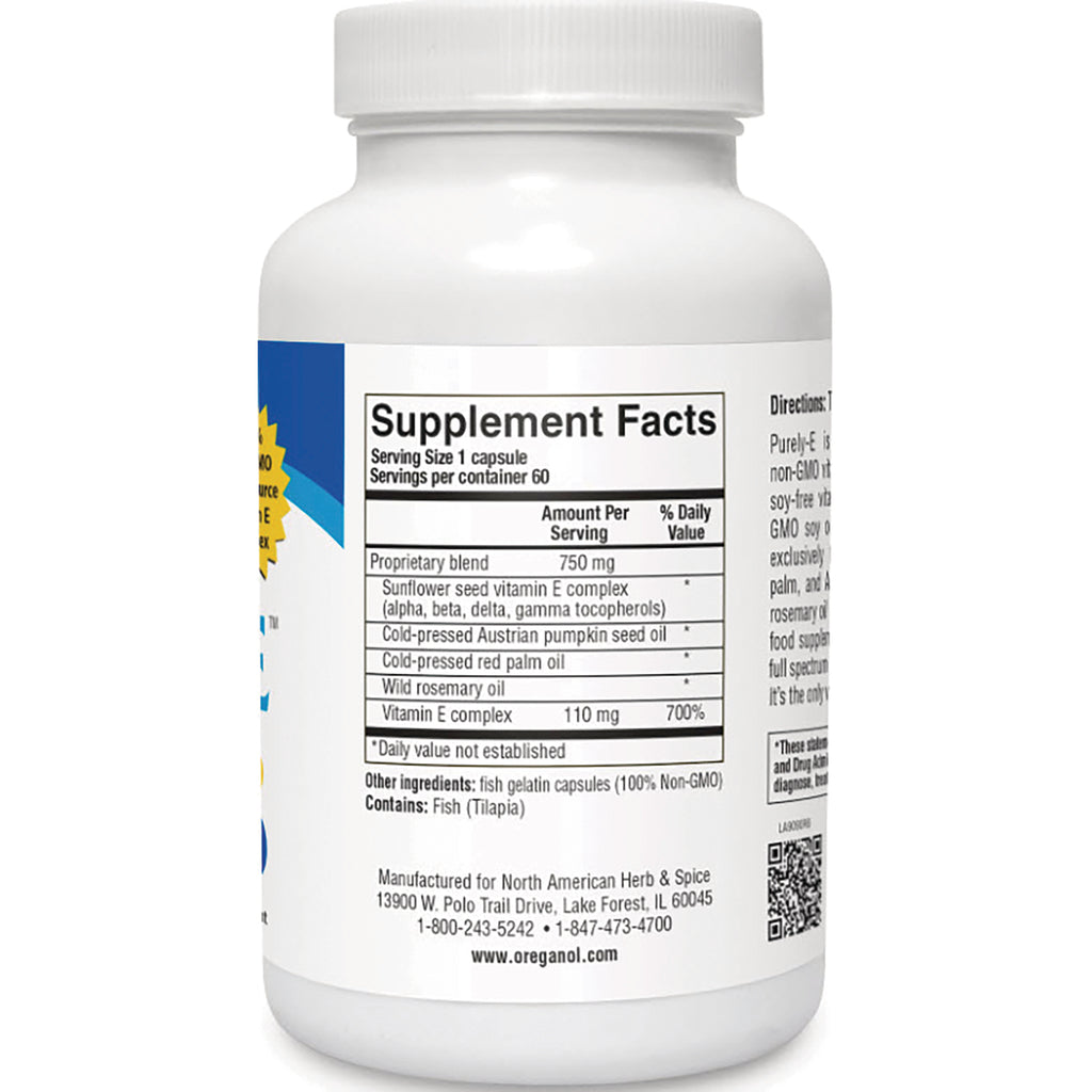 NHS073 | Back of white supplement bottle showing Supplement Facts panel, ingredients list and manufacturer contact information - Thumbnail